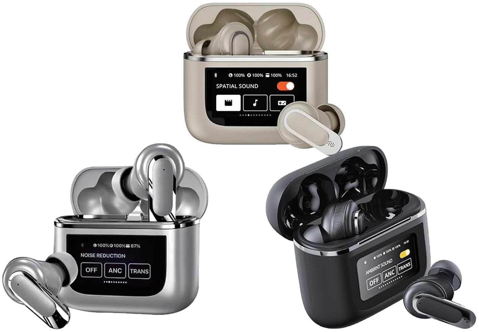 NC-D1 Touchscreen-Case ANC Earbuds product photograph